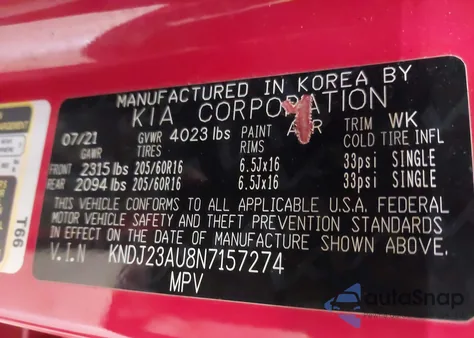 2022 Kia Soul Lx из США, поврежденный, VIN KNDJ23AU8N7157274